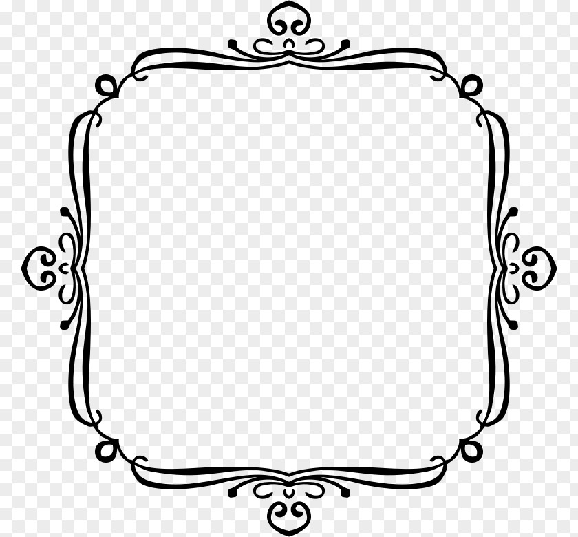 French Photo Frame Monochrome Photography Line Art PNG