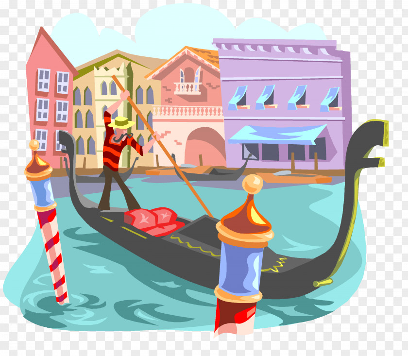 Italy Clipart Gondola In Venice Clip Art PNG