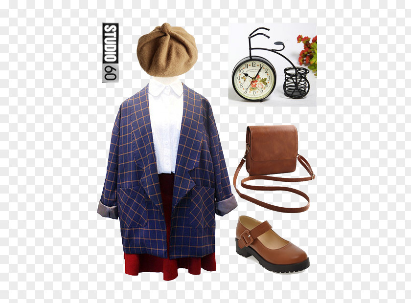 Coat And Matching Hat Outerwear Shoe Clothing Leather PNG