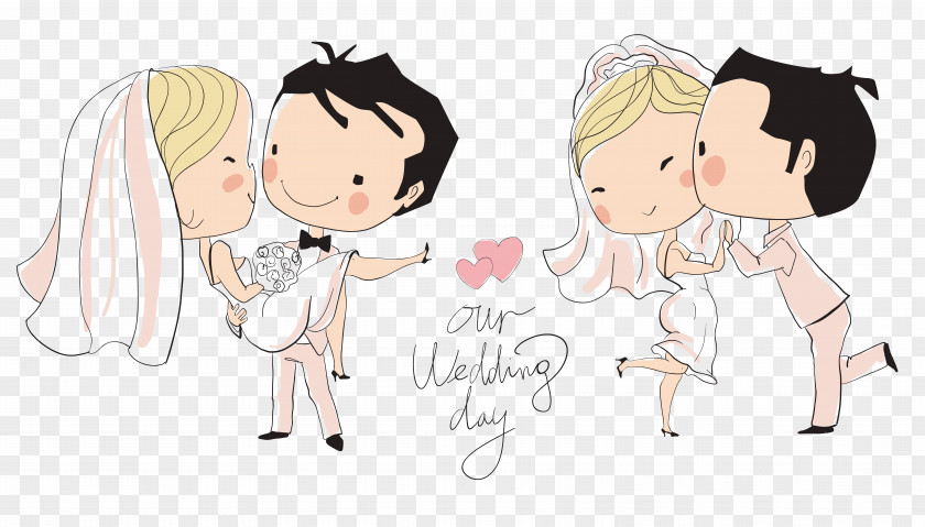 Wedding Cartoon Characters Invitation Bridegroom Illustration PNG