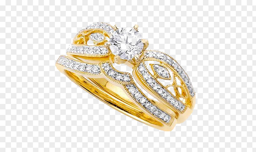 Gold Rings Transparent Image Wedding Ring Engagement Diamond PNG