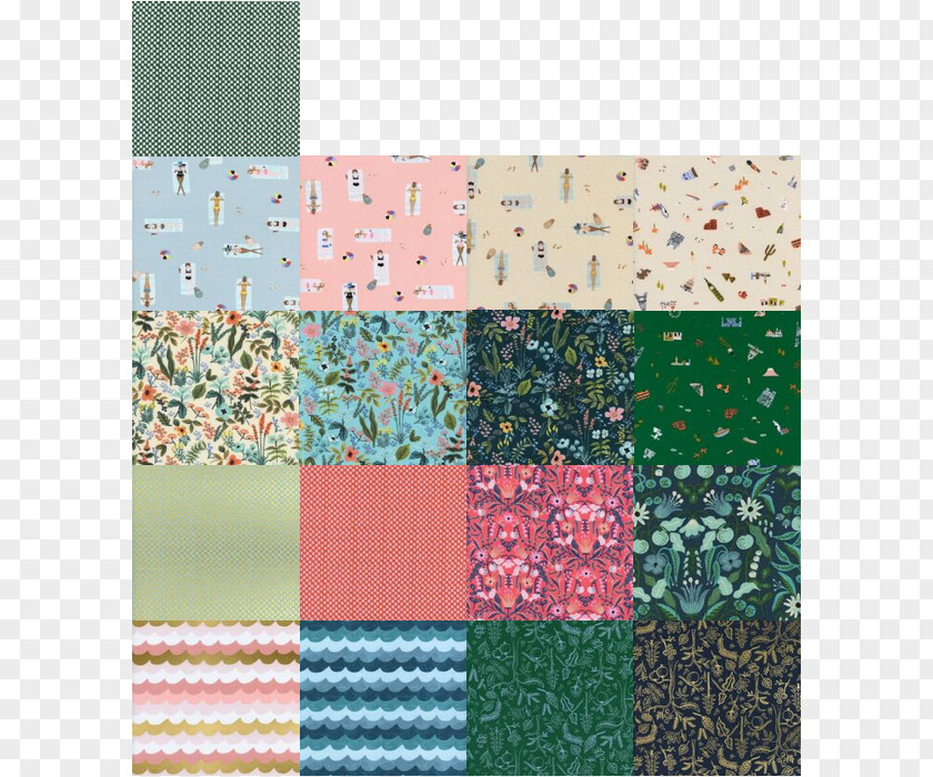 Rifle-paper-co Patchwork Square Meter Place Mats Pattern PNG