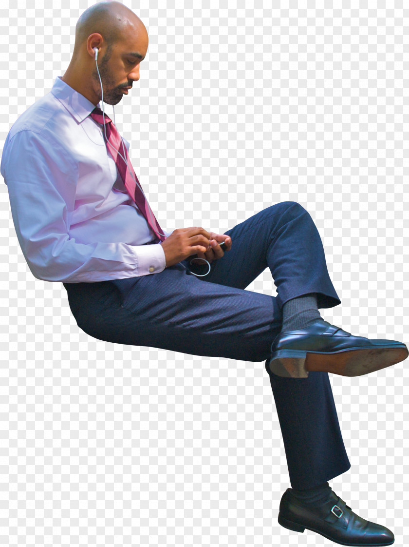 Sitting Businessman Manspreading PNG