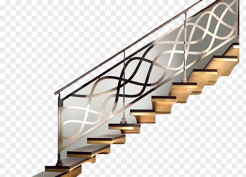 Steel Beam Handrail Stairs Stainless Guard Rail PNG