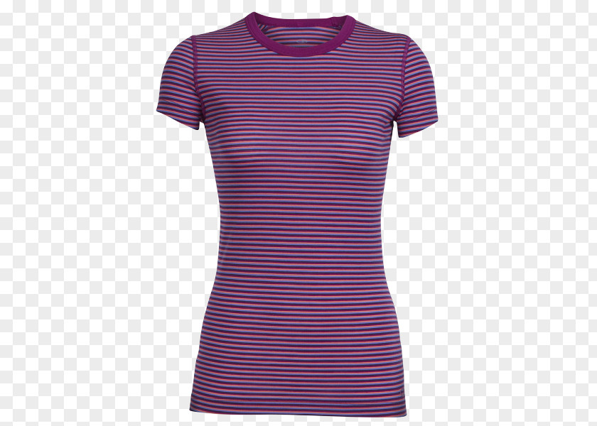 Striped Material T-shirt Clothing Lilac Sleeve Violet PNG