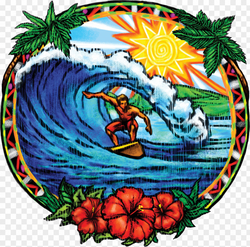 Tropical Vacation Pictures Outer Banks Hawaii T-shirt Surfing Illustration PNG