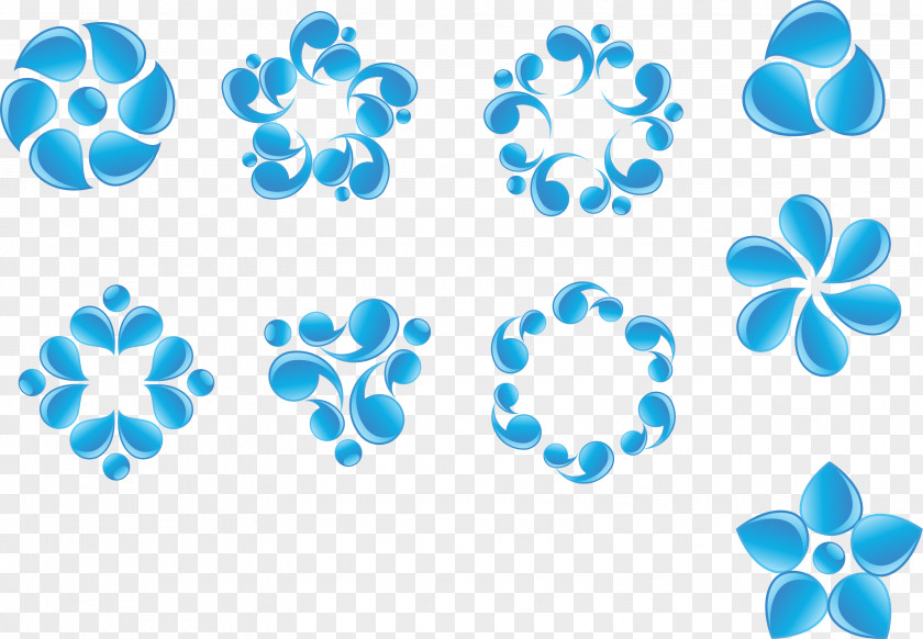 Blue Vector Water Icons Clip Art PNG