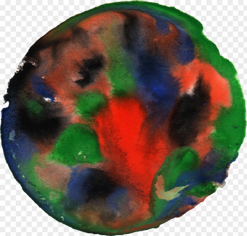 Circle Abstract Earth Watercolor Painting PNG