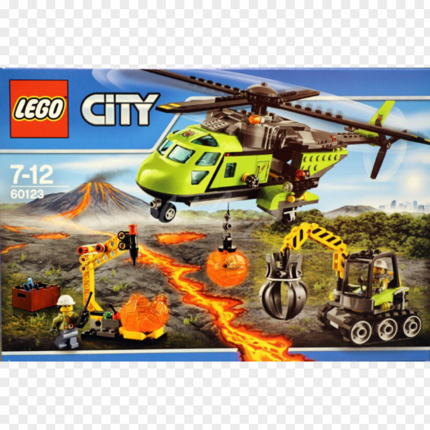 Helicopter Lego City LEGO 60123 Volcano Supply Toy PNG