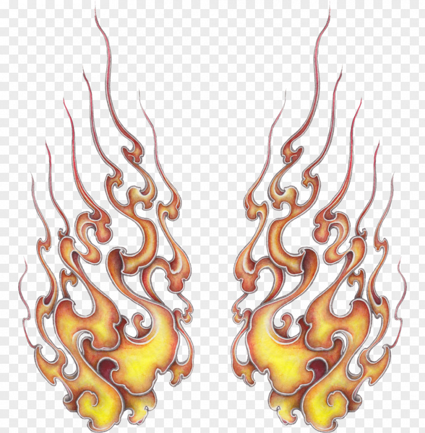 Japan Tattoo Fire Pattern PNG