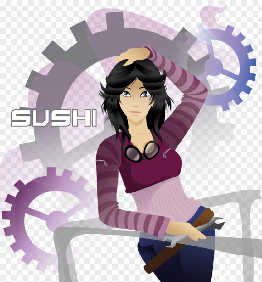Sushi Posters Pink M Cartoon Character RTV PNG