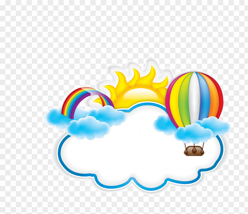 Vector Material Balloon Clouds Sun Color Clip Art PNG