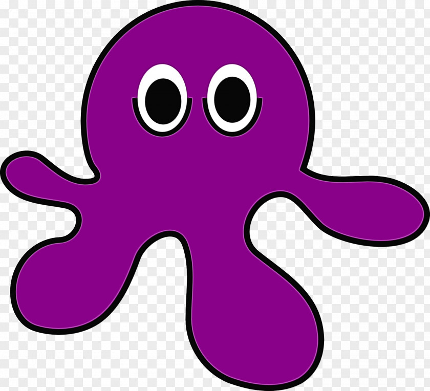 Violet Purple Pink Octopus Cartoon PNG