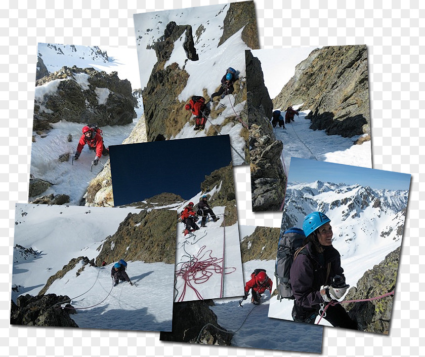 Collage Mountaineering Winter Ski Tourism PNG