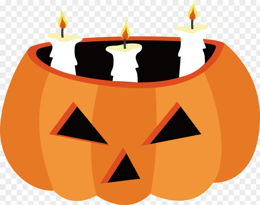 A Pumpkin Head For Holding Candles Calabaza Jack-o'-lantern Candle PNG
