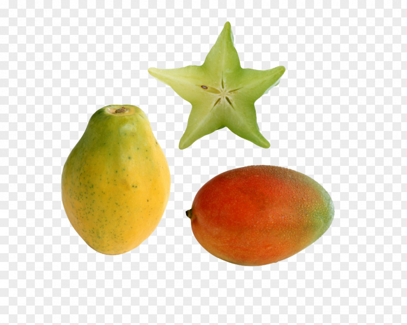 Papaya And Starfruit Carambola Fruit Clip Art PNG