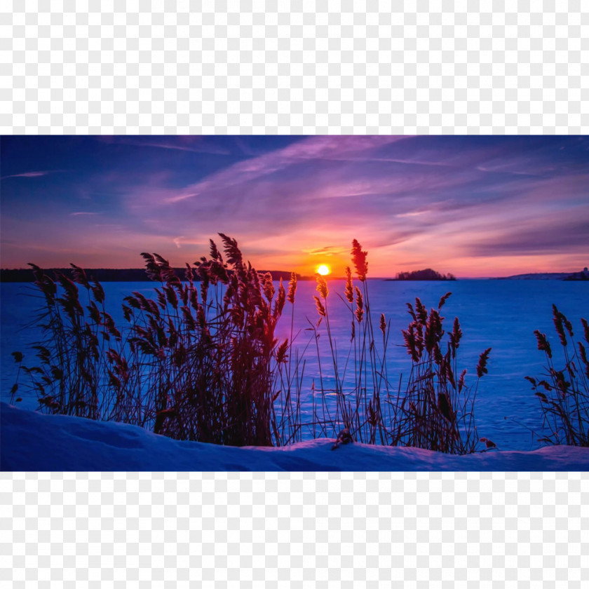 Winter Sunset Desktop Wallpaper Snow Sunrise PNG