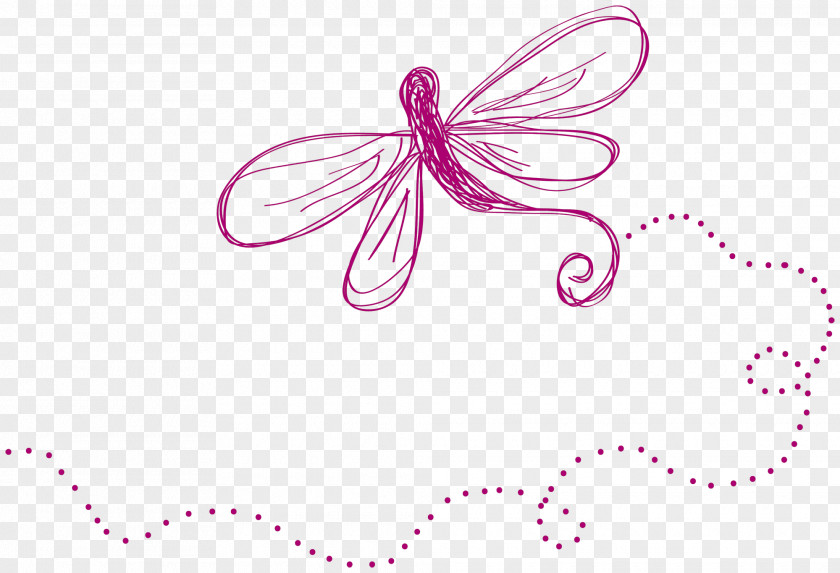 Dragonfly Red Lines Icon PNG