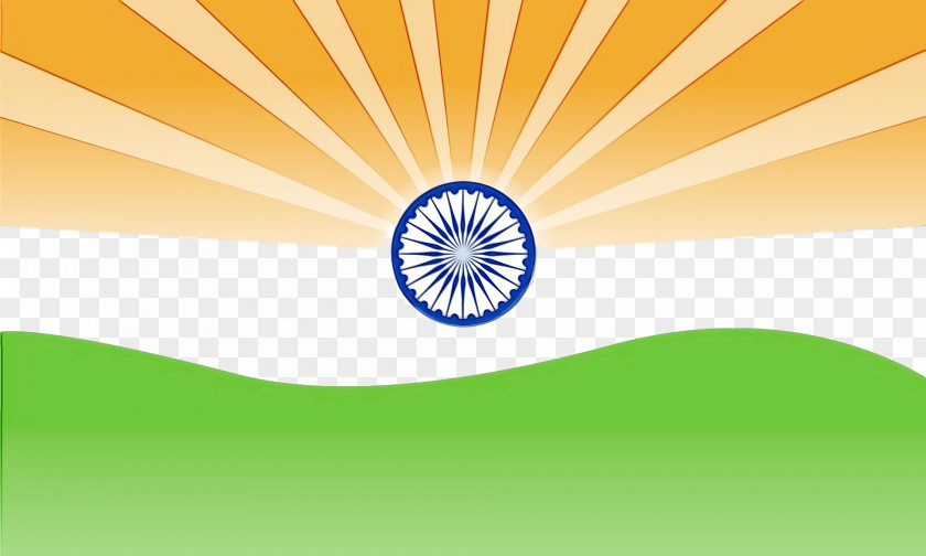 Sunlight Yellow India Independence Day Green Background PNG