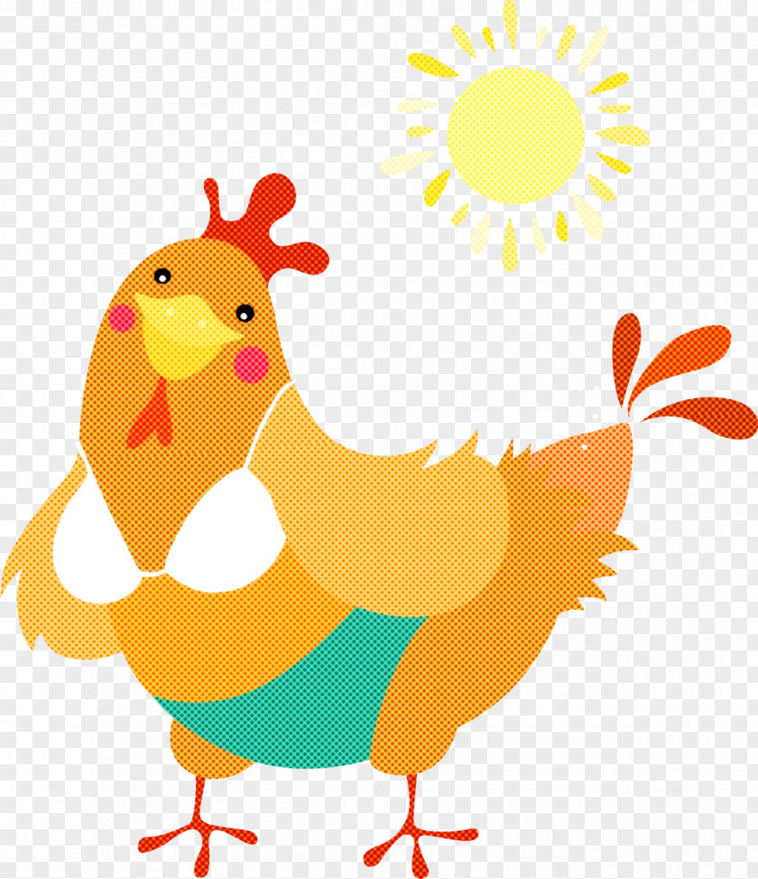 Chicken Rooster Cartoon Bird Livestock PNG