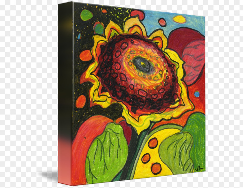 Painting Common Sunflower Modern Art Canvas Print PNG