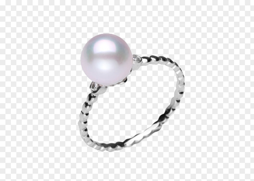Colorful Charms Seawater Pearl Ring Emerald Diamond PNG