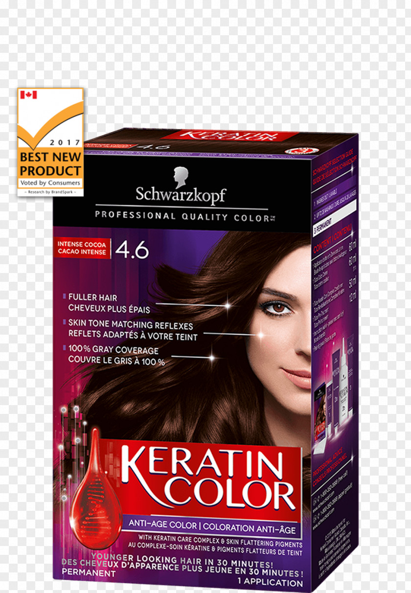 Dark Chocolate Brown Hair Color Schwarzkopf Keratin Anti-Age Cream Coloring Human PNG