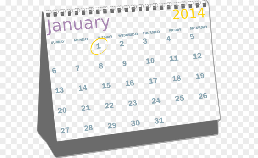 Desk Calendar Template Clip Art PNG