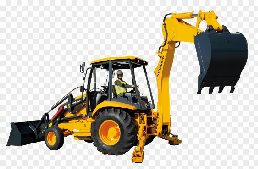 Excavator Backhoe Loader Heavy Machinery Architectural Engineering PNG