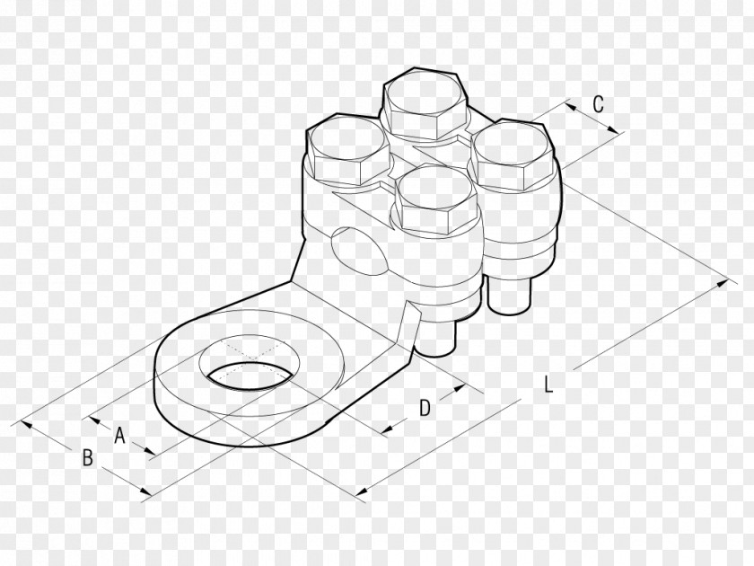 Mechanical Parts Screw Terminal Square Millimeter Electrical Cable Sketch PNG