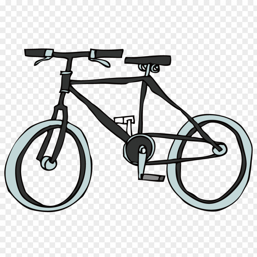 Black Cartoon Bike Bicycle Pedal Wheel Saddle PNG