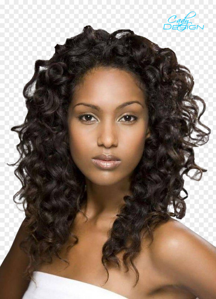 Long Curly Hair Hairstyle Bob Cut Lace Wig Black PNG