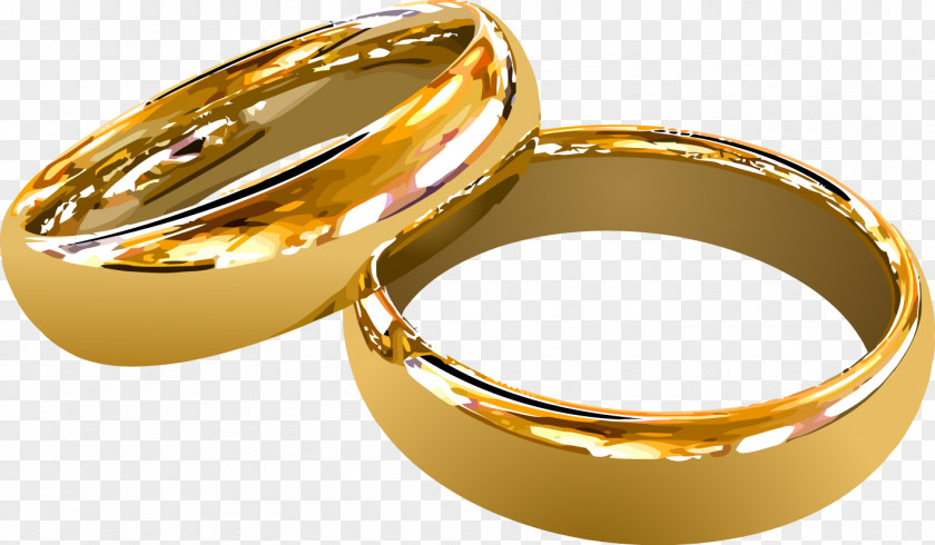 Decorative Gold Couple Ring Wedding PNG