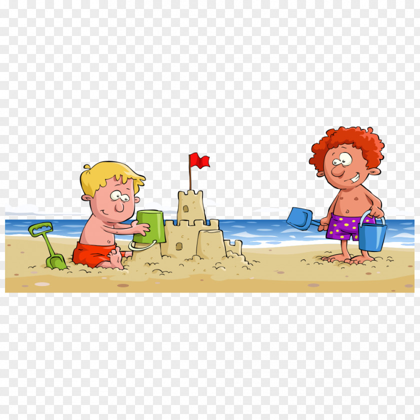 Vector Child Playing In The Sand On Beach Stock Photography Drawing Clip Art PNG