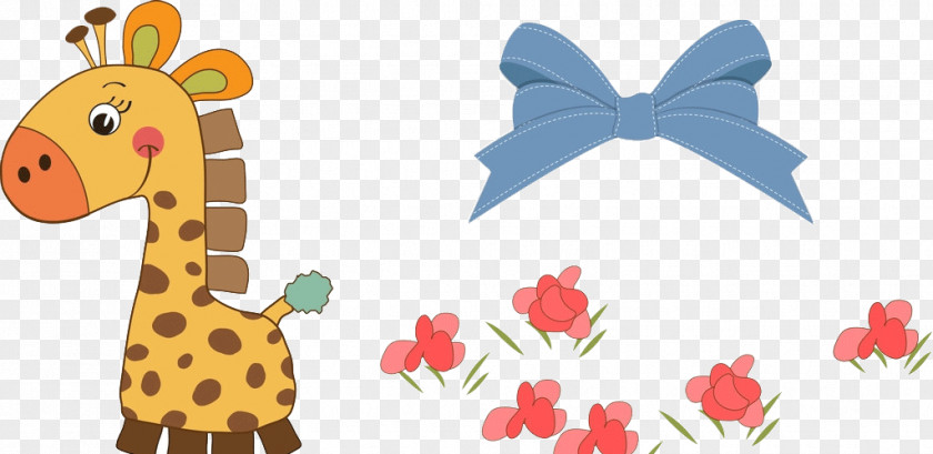 Cartoon Giraffe Infant Baby Shower Clip Art PNG