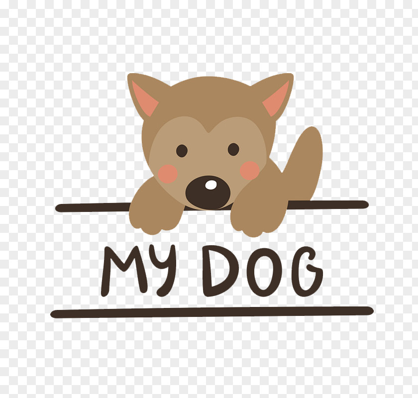 Cute Cartoon Puppy Whiskers Dog Cat Logo Illustration PNG