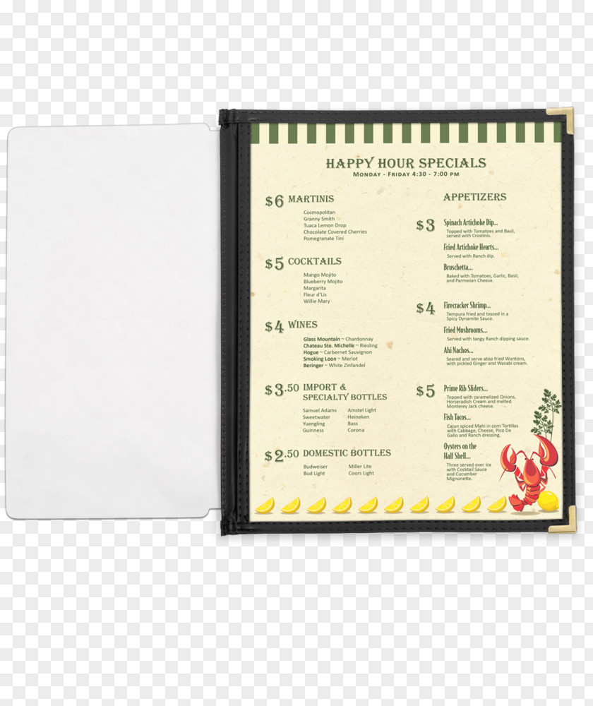 Menu Cafe Wine List Restaurant PNG