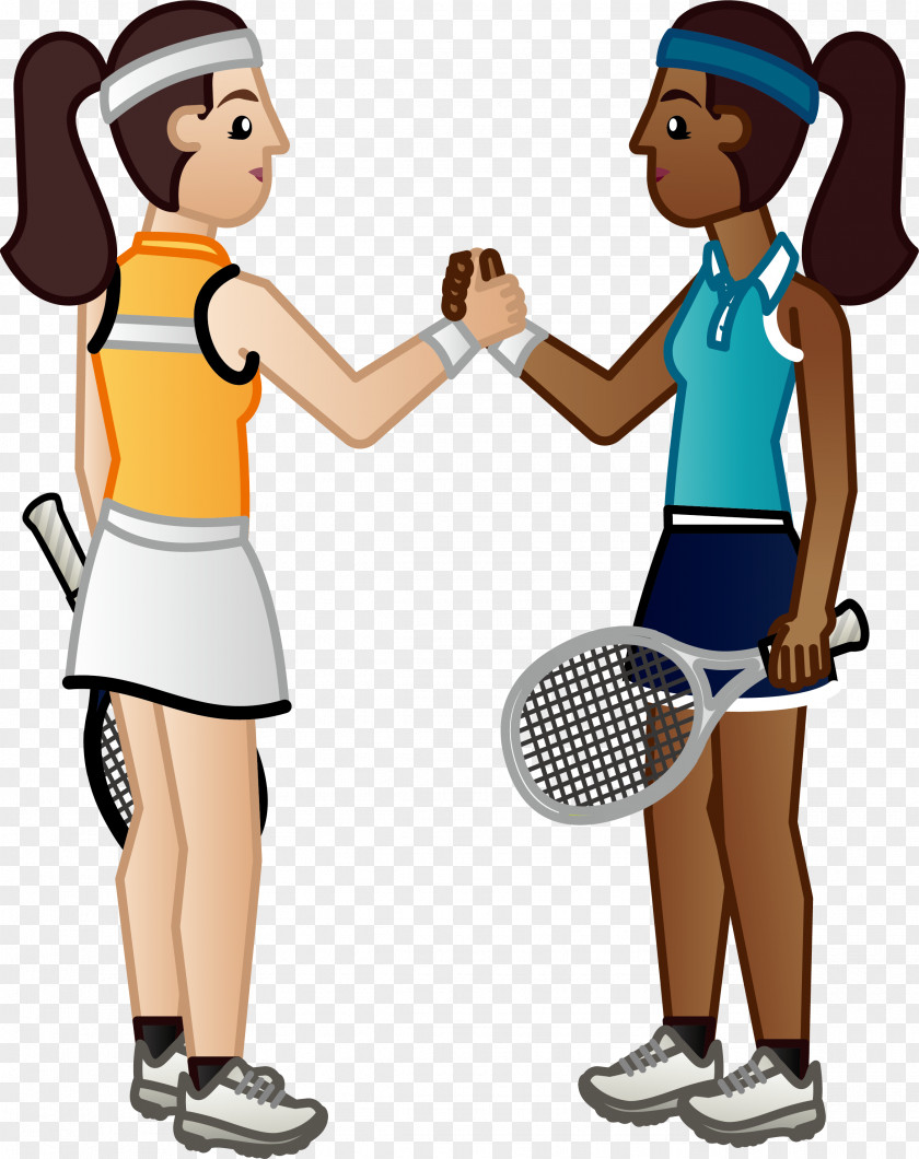 Women's Tennis Shake Hands Clip Art PNG