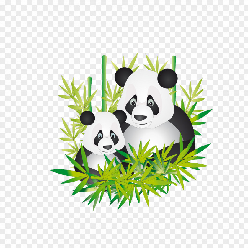 Cute Panda Mother Giant Bear Cartoon Clip Art PNG