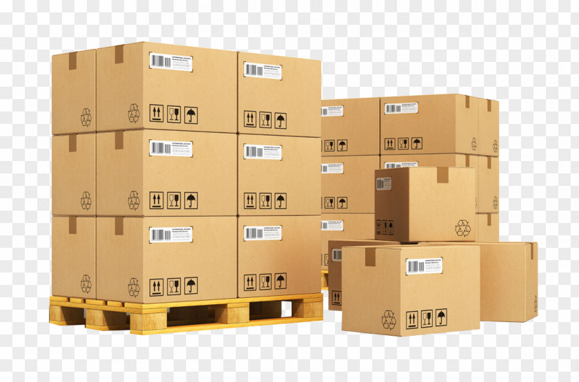 Express Delivery Box Freight Transport Pallet Less Than Truckload Shipping Corrugated Design Cargo PNG