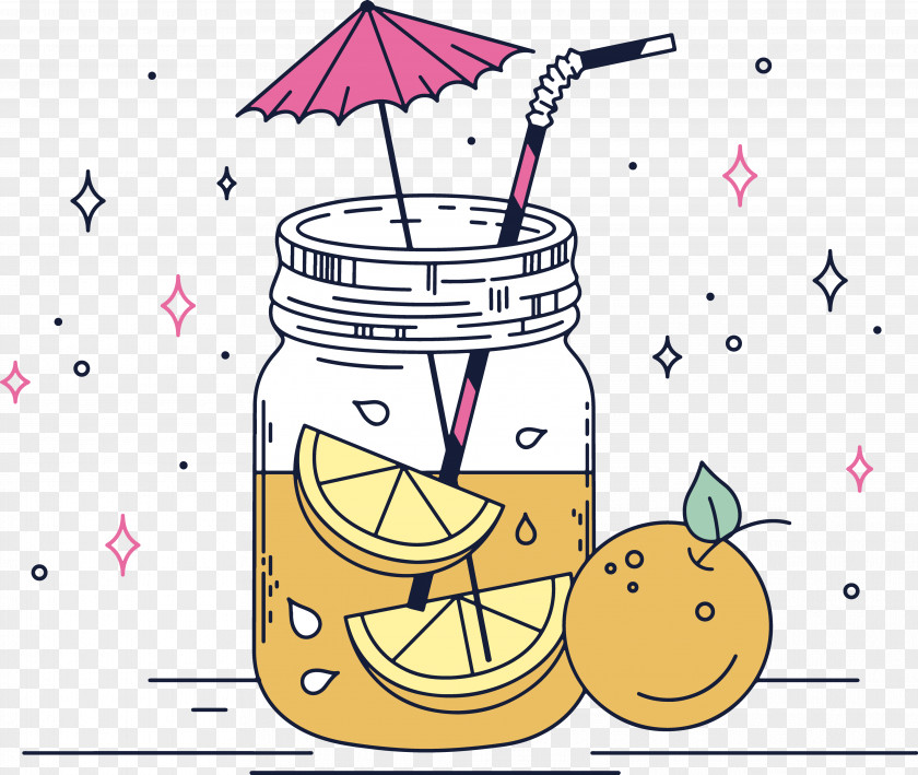 Creative Fruit Tea Drink Illustration PNG