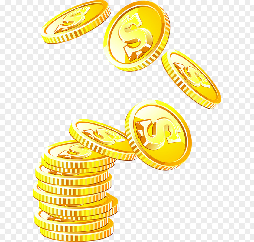 Floating Gold Coin Money PNG