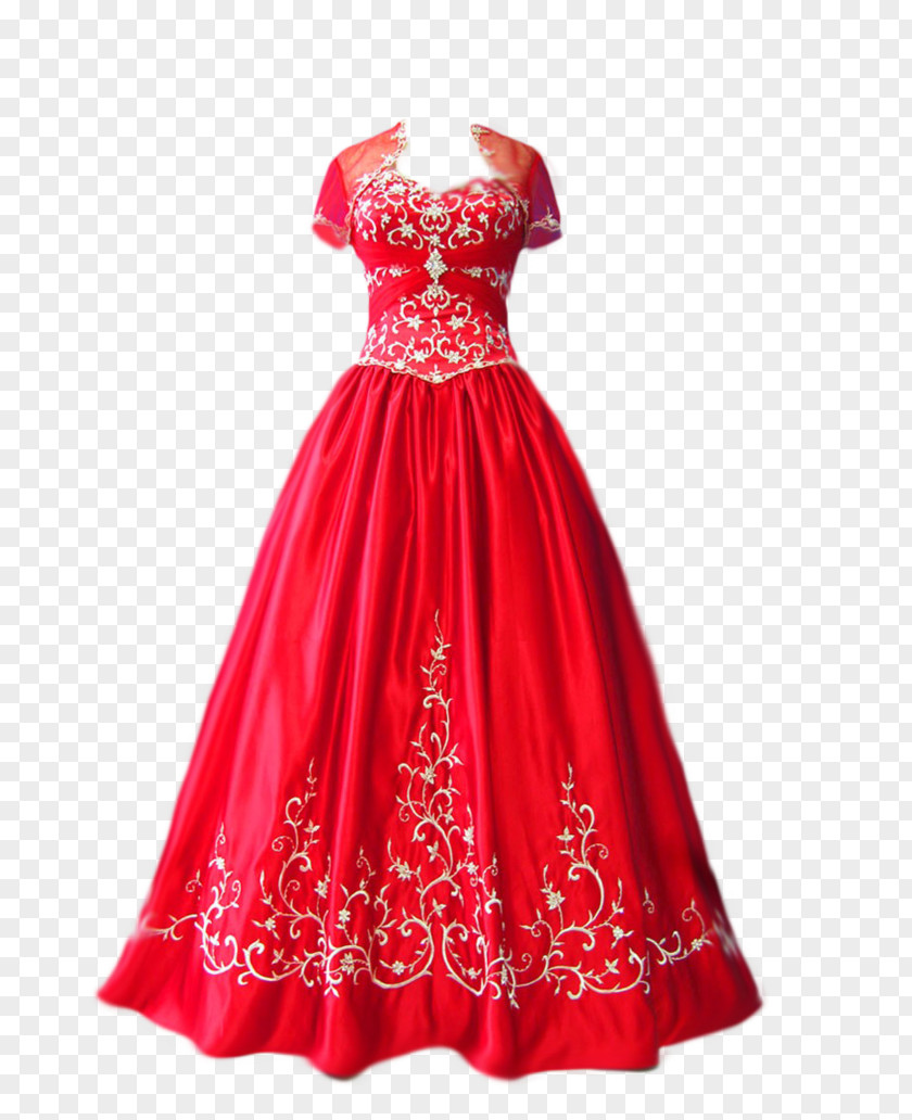 Flat Ball Gown Wedding Dress Prom Costume PNG