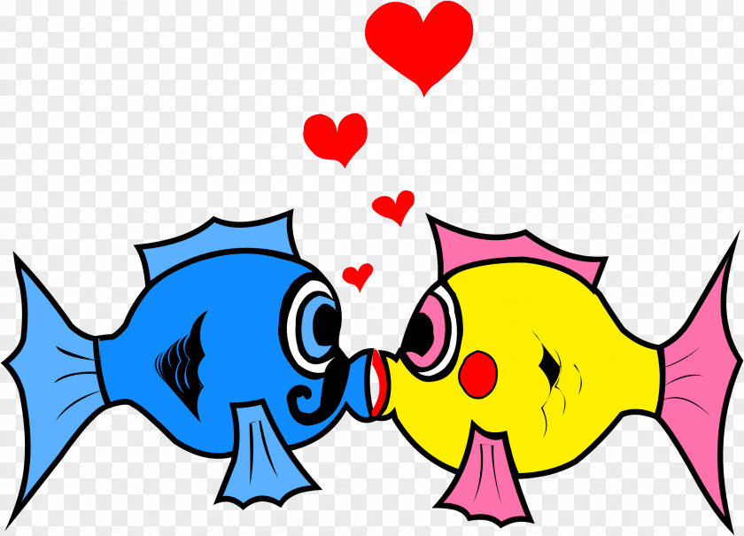 Love Art Cliparts Kissing Gourami Cartoon Clip PNG