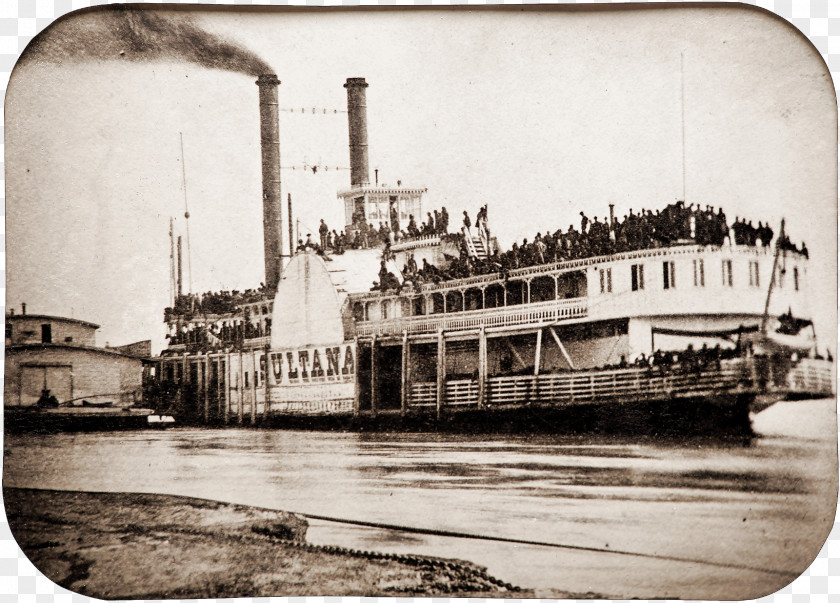 Explosion Vicksburg Mississippi River American Civil War Sultana Steamboat PNG