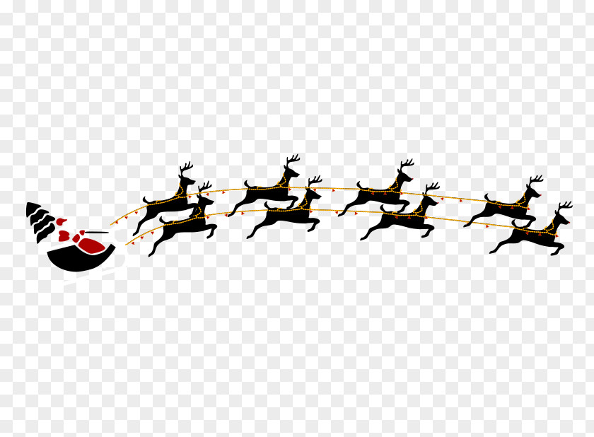 Santa Sleigh Rudolph Reindeer Claus Clip Art PNG