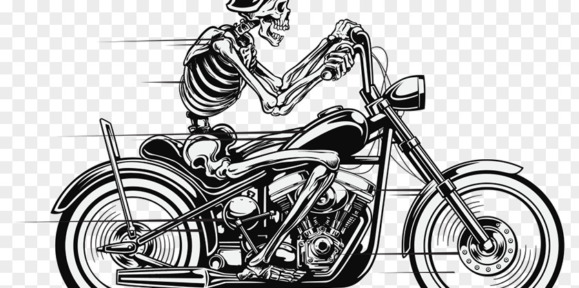 Skull Motorcycle Wall Decal Sticker PNG