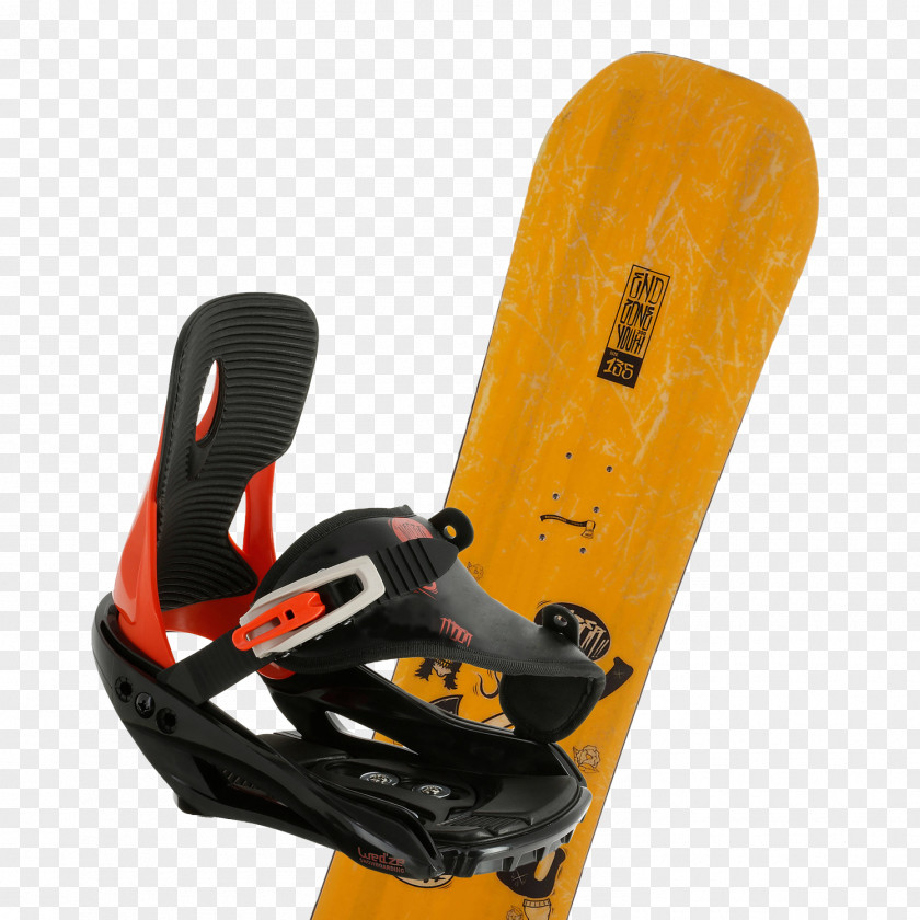 Skiing Ski Bindings Decathlon Wed'ze Junior Snowboard Bindings, Faky 300 Black, White And Yellow Snowboarding Sports PNG