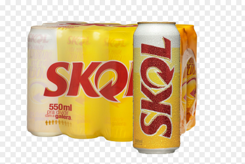Beer Orange Drink Soft Skol Beverage Can PNG