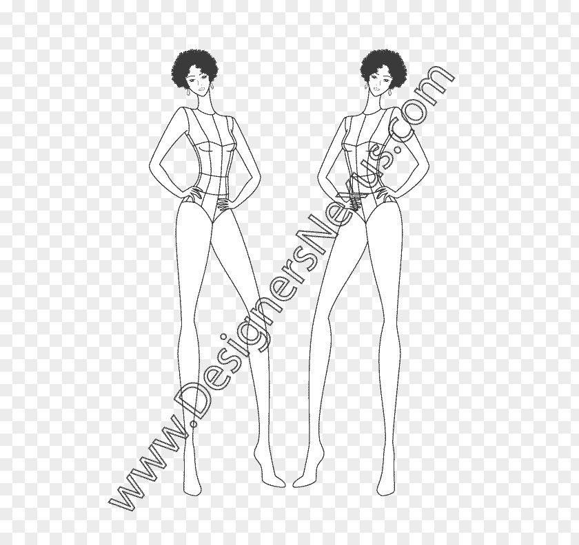 Female Fashion Illustrator Hoodie Technical Drawing Illustration Sketch PNG